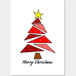 Red Christmas tree Posters and Art